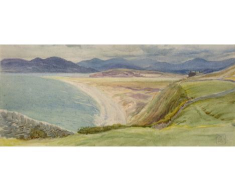 Murray Bernard Bladon (1864-1939) "Tremadog Bay, Wales" signed with monogram (lower right) watercolour 15.5 x 35.2cm. Informa