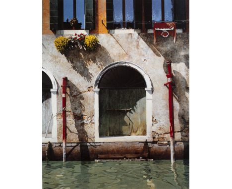 After Peter Evans "Cafe Window, Champagne" signed in pencil (in the margin) print in colours, 31.5 x 31.5cm; and two further 