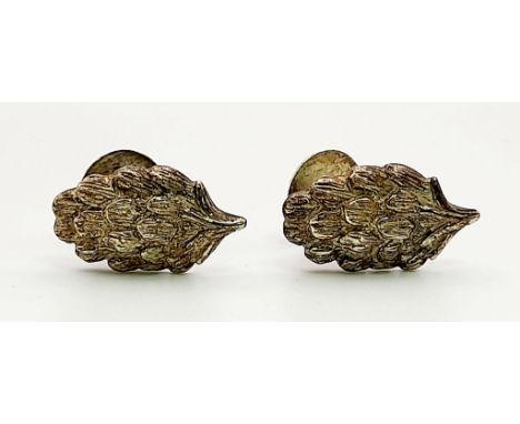 PAIR OF VINTAGE STERLING SILVER ACORN STYLE CUFFLINKS 10G 