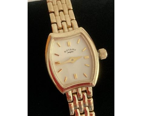 Ladies Rotary GOLD PLATED wristwatch model 02081, Full working order, Golden articulated bracelet. Fabulous condition. 