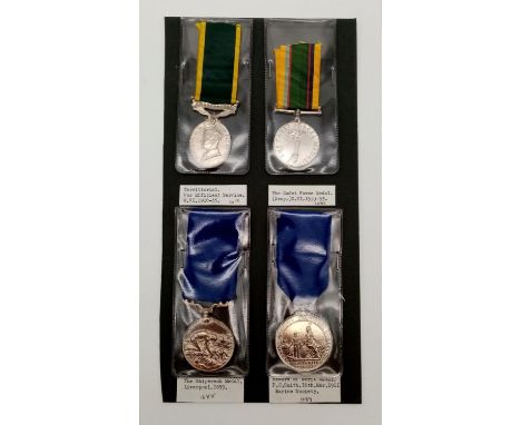 A Collection of 4 Vintage Military Interest Medals (Possibly retrospectivecopies) comprising a Territorial Army Efficient Ser