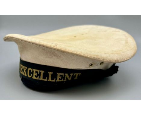 An Original HMS Excellent Sailors Cap - Belonged to seaman K. Lowe. 