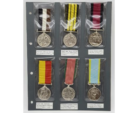 A Parcel of 6 Vintage Retrospective Copies of African and Crimean MiliaryMedals Comprising: Central Africa Medal 1891-8, East