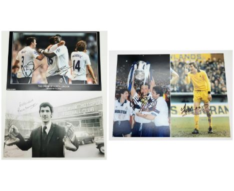 Three Tottenham Hotspur Signed Photos Plus a Digitally Signed One. Real - Paul Stewart, Terry Naylor and Roger Morgan. Digita