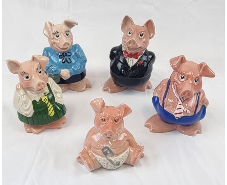 A Complete Set of Ceramic Nat West Piggy Banks. Wade pottery of England. 