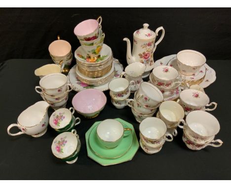 A Royal Albert 'Lavender Rose' pattern part tea service; a ridgeway potteries, colcough part tea service; a royal standard se