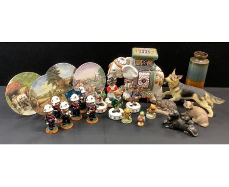 Ceramics  - a Poole pottery Badger; another deer foal, ;  Faithfull Fuzzies, Elephant planter etc. 