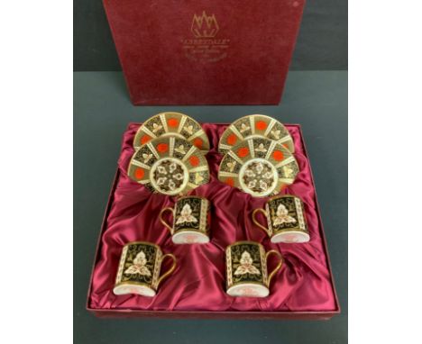 An Abbeydale Chrysanthemum pattern four piece tea service. cased. 