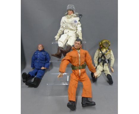 Vintage Action Man figures together with a selection of clothing and accessories, (a lot) 