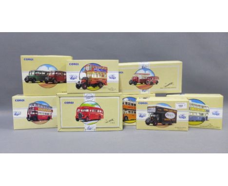 Corgi group of eight boxed vintage die cast bus models (8) 