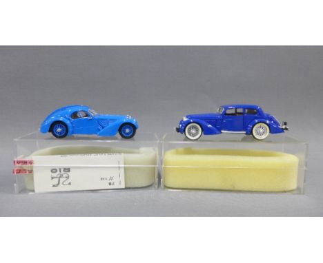 Two Rio model die cast cars to include Bugatti 57 and Delahaye 135, (2) 