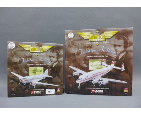 Corgi Classics, Frontier Airliners, boxed model sets to include Douglas DC-3 - American Airlines &amp; Lockheed Constellation