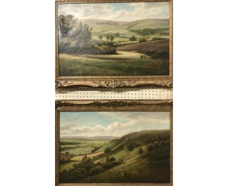 19TH CENTURY ENGLISH SCHOOL "Landscape study with figures in foreground", oil on canvas, indistinctly signed lower right, 41 