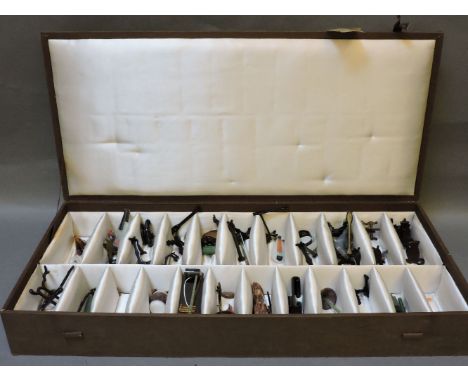 A collection of Chinese instruments, in jade or hardstones, with wood stands, cased
