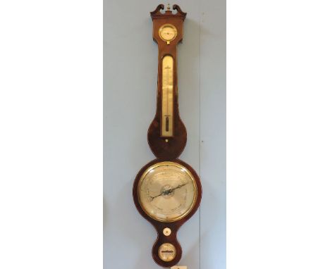 A George III mahogany 8in dial wheel barometer, by S Pedrone of Carlisle, circa 1820