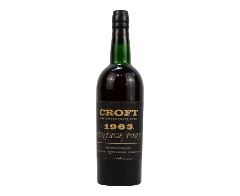 A bottle of Croft's vintage port - 1963, high shoulder.