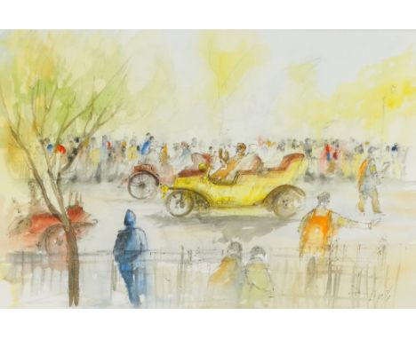 # Ben MAILE (British 1922-2017) London to Brighton Vintage Car Run Watercolour Signed lower right Framed and glazed Picture s