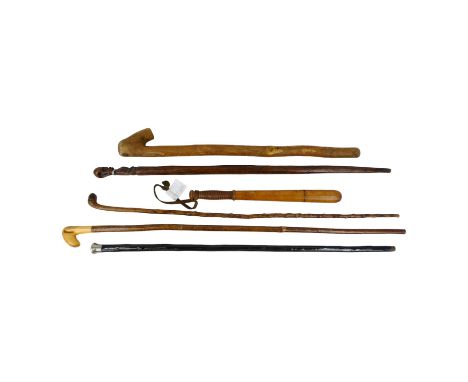 A late 19th century turned hardwood truncheon - with VR insignia and impressed number F665, 49cm long, together with five oth