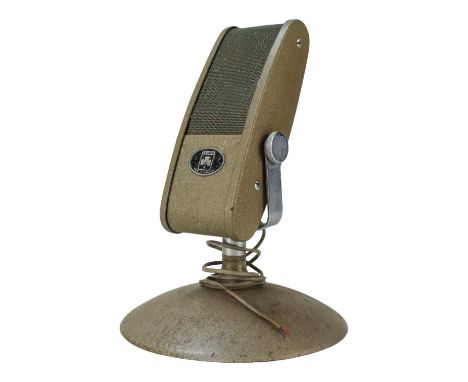 A vintage Grundig table microphone - with grey marbled finish.