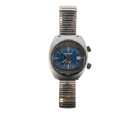 A vintage Memostar gentleman's alarm wristwatch - with date aperture, luminous hour and minutes hands, orange arrow tipped al