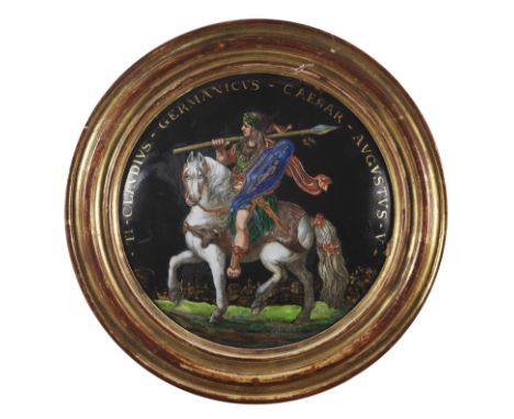 ITALY 19TH CENTURY Portrait of German Emperor. Enamelled copper. Cm 20,00 x 20,00.