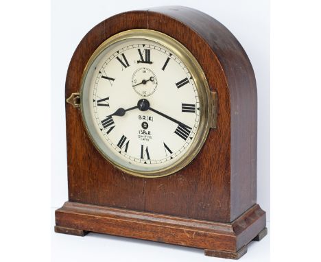 British Railways Eastern Region 6 inch mahogany cased mantle clock. The original dial shows BR(E) 13848 and SMITH EMPIRE MADE