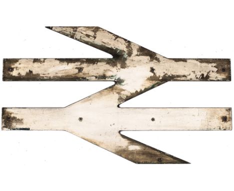British Railways cabside Double Arrow from a Class 83 Electric locomotive 83008. In as removed condition with BR blue paint. 