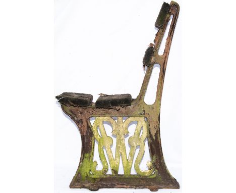 Great Western Railway cast iron bench Seat Ends x 3. Early GWR script type with cut outs to the back supports. In ex railway 