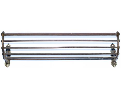 London &amp; North Western railway small brass carriage Luggage / Umbrella rack. In original condition with each end stamped 