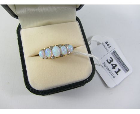 Five stone opal and diamond ring stamped SIL Condition Report Click here for further images, condition, auction times & deliv