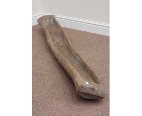 Hand hewn rustic waxed beech long narrow trough, L183cm Condition Report Click here for further images, condition, auction ti
