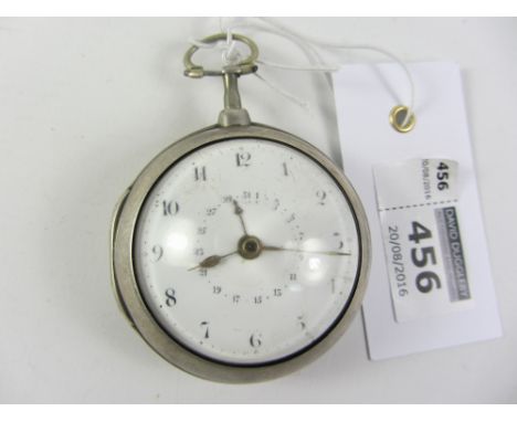 George III silver pair cased verge calendar pocket watch, Birmingham 1801, the fusee movement signed William Wilkinson Penrit