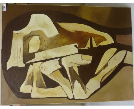 Abstract Portrait, Post Brexit, South American, signed lower left, 81cm x 60 Condition Report Click here for further images, 