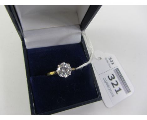 Cubic zirconia single stone dress ring silver-gilt shank Condition Report Click here for further images, condition, auction t