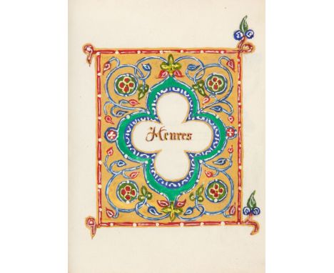 Heures. - Gebetbuch. Illuminierte französische und lateinische Handschrift auf Pergament. Frankreich, letztes Drittel des 19.