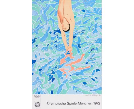 DAVID HOCKNEY 1937 DIVER (OLYMPISCHE SPIELE MÜNCHEN 1972) 1970Farblithographie auf Plakatpapier. Im Druck signiert und datier