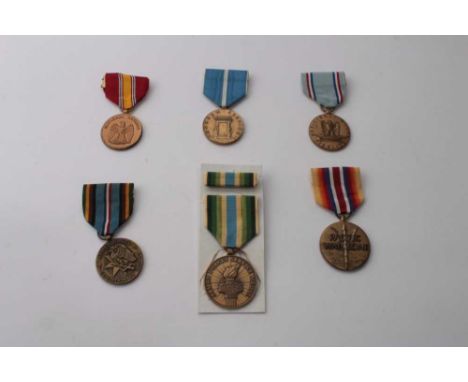 Collection of six American medals / decorations, to include Korean Service medal and National Defence medal (6)