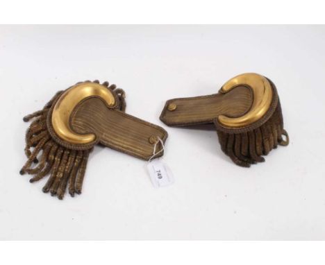 Rare pair late Georgian /early Victorian Officers gold bullion epaulettes of the 57 th ( West Middlesex) Regiment of Foot wit