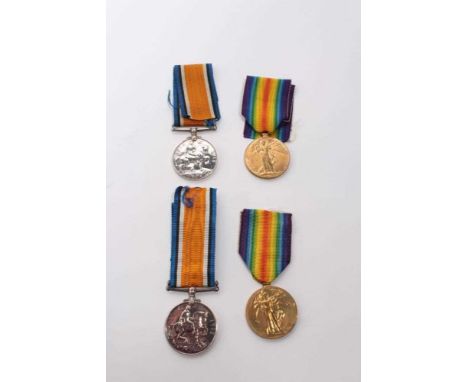 First World War pair comprising War and Victory medals named to 27857 PTE. L. E. Cornish. R. Lanc. R. together with another F