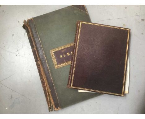 Two Victorian scrap albums, the first including various pencil sketches including two inscribed R. Bagge Scott (Robert Bagge-