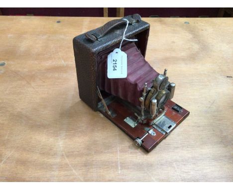 Vintage 'Ideal Wizard' folding camera with red bellows
