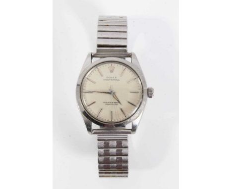 1960s Rolex Oyster Perpetual Superlative Chronometer stainless steel wristwatch, the round dial with baton markers in stainle