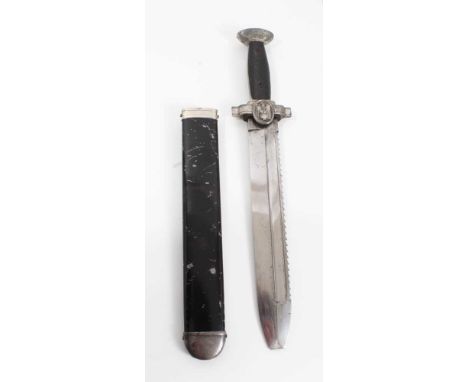 Nazi Red Cross / DRK (Deutsches Rotes Kreuz) 1938 pattern Subordinate's dagger with nickel hilt with plastic grips and sawbac