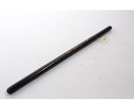 Old ebonised wood dagger stick, blade 32cm in length