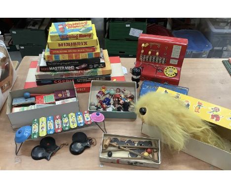 Childrens toys selection including Matchbox Diecast vehicles, board games, dolls pram and dolls, card games etc (qty) Pelham 