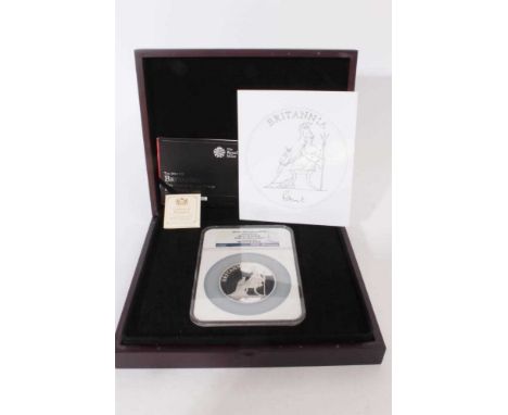 G.B. - The Royal Mint Britannia 5oz Silver proof - first strike £10 coin 2013 (cased with Certificate of Authenticity) (1 coi
