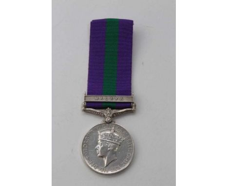 George VI General Service medal with one clasp- Malaya, named to 21138223 RFN. Bhalluman RAI 7 G R