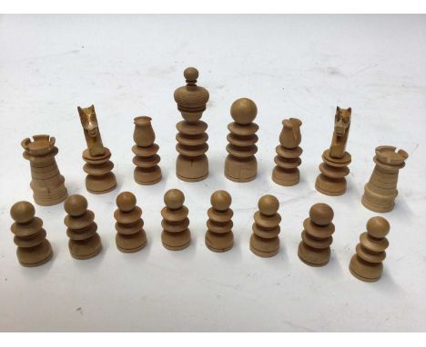 Vintage Chess set in pine box