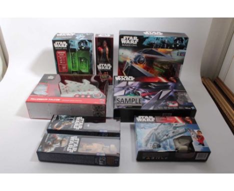 Two boxes of assorted Star Wars, Doctor Who and Batman toys including Big- Figs by Jakks C-3PO, Darth Vader, Light Sabre and 