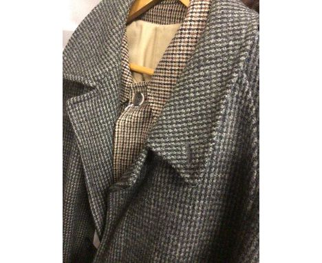 Gentlemen's Burberrys Shetland Tweed overcoat size 48 Regular and an Italian Reversible Trench coat size Italian 50.